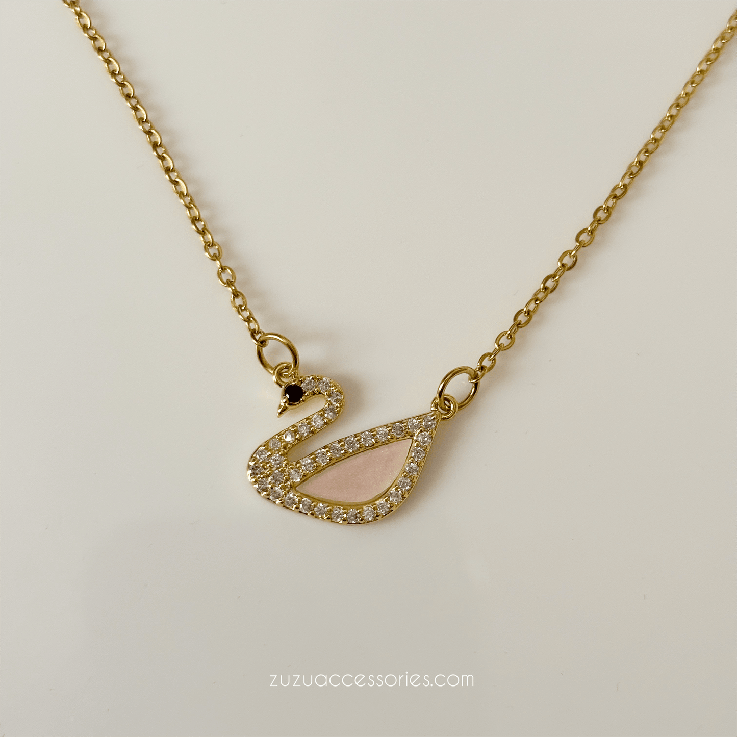 Pink Swan Necklace